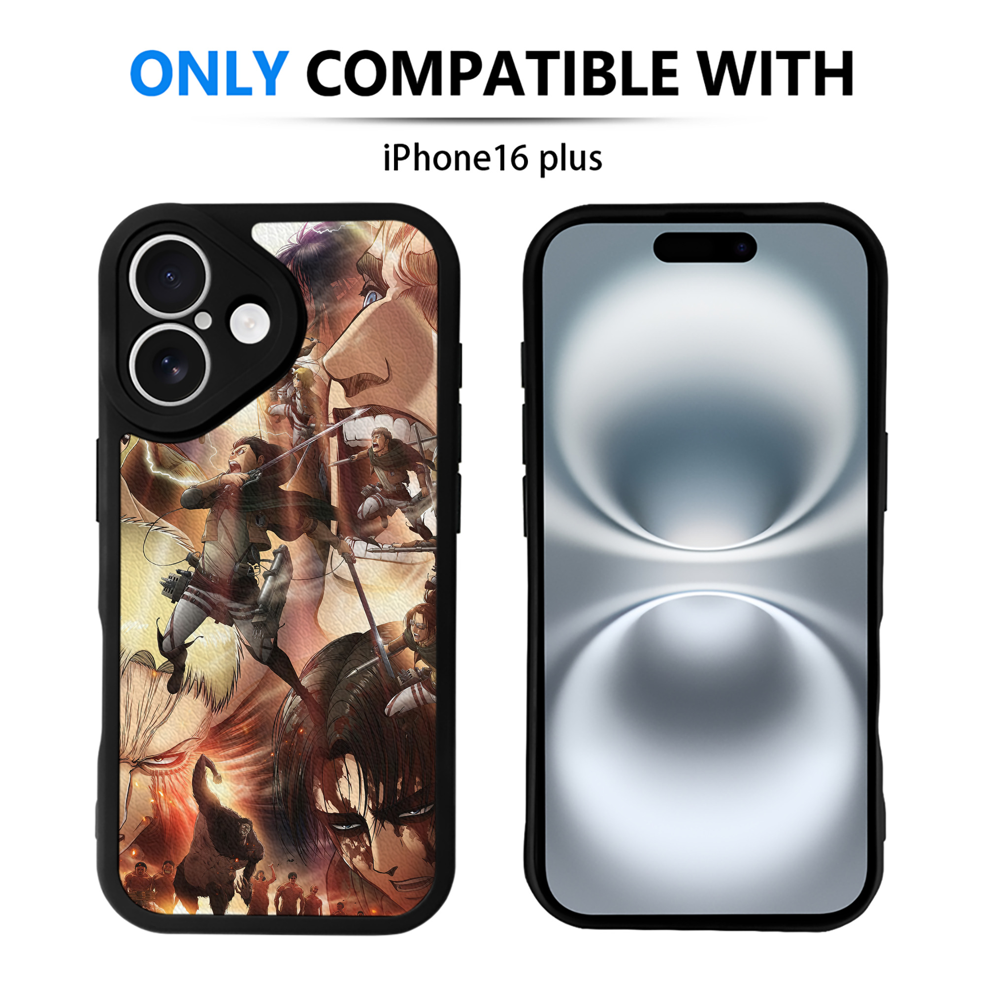 （画像用） 進撃の巨人 Attack on Titan 【iPhone 16シリーズ対応】シリコンスマホケース（レザー調） 材質：シリコン
